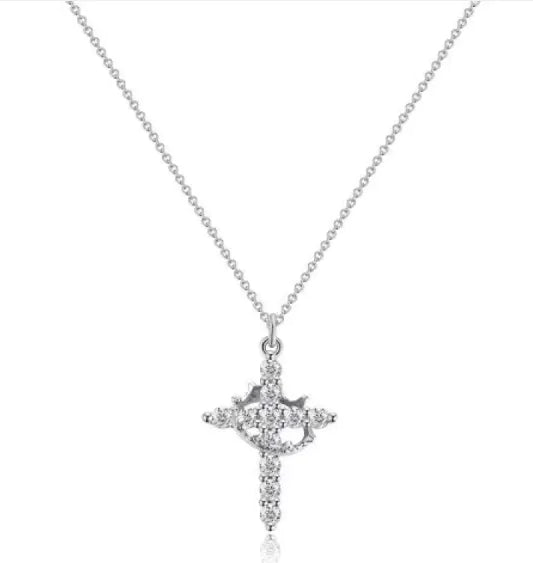 Cross and Crown Necklace