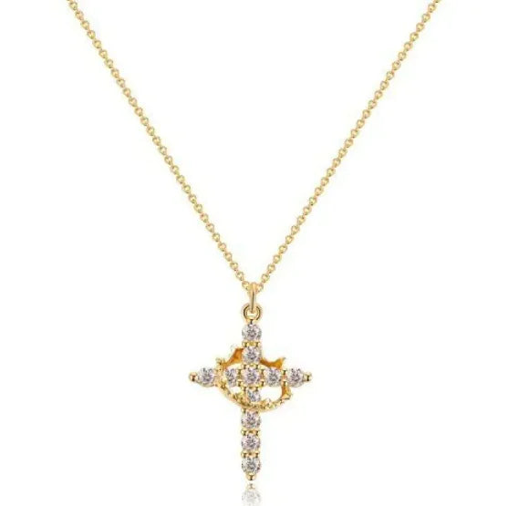 Cross and Crown Necklace